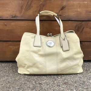 Coach Signature Patent Leather Kisslock Handbag B1193-F15658 Bag Purse